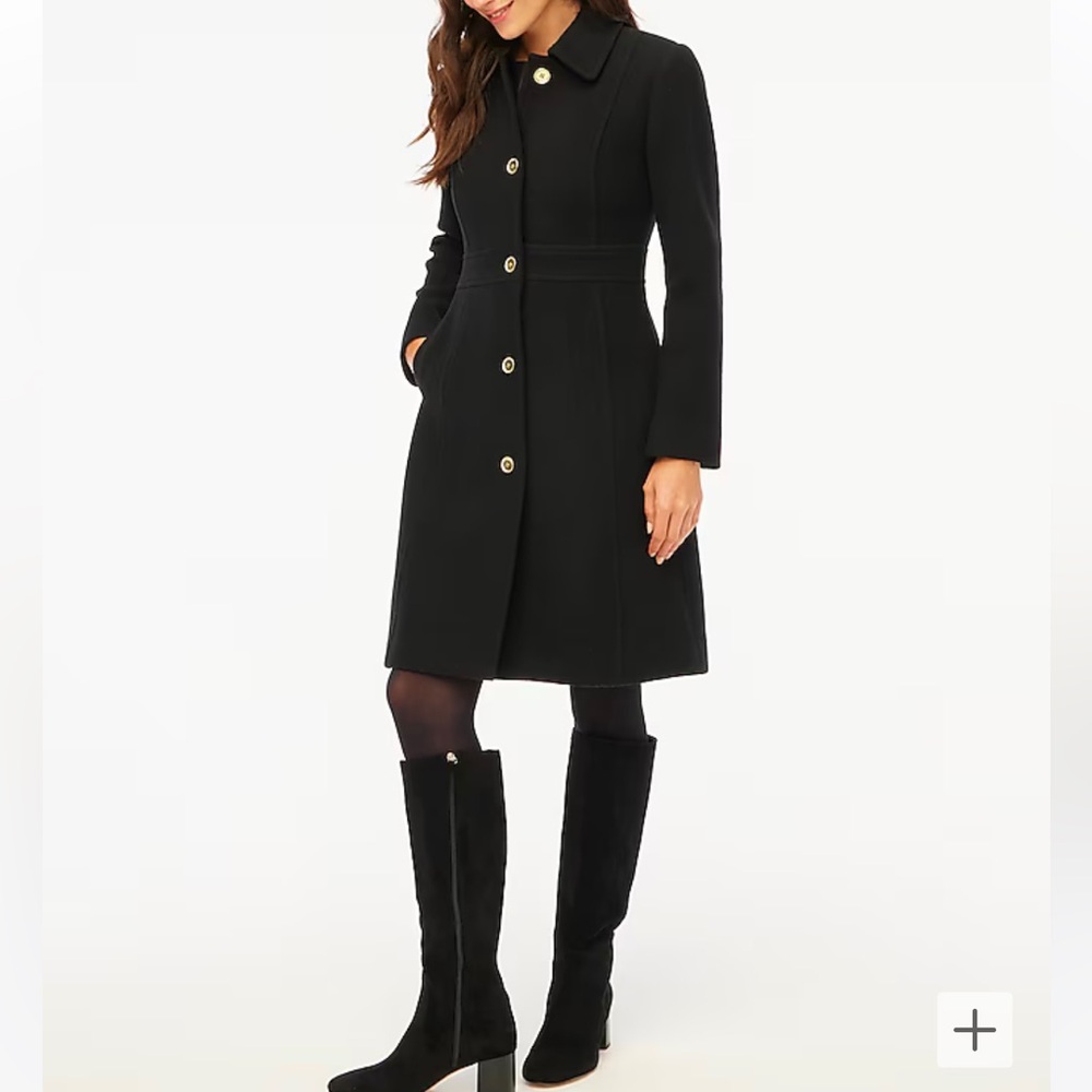 J.Crew Black Wool Lady Day Coat - NEW with Tags